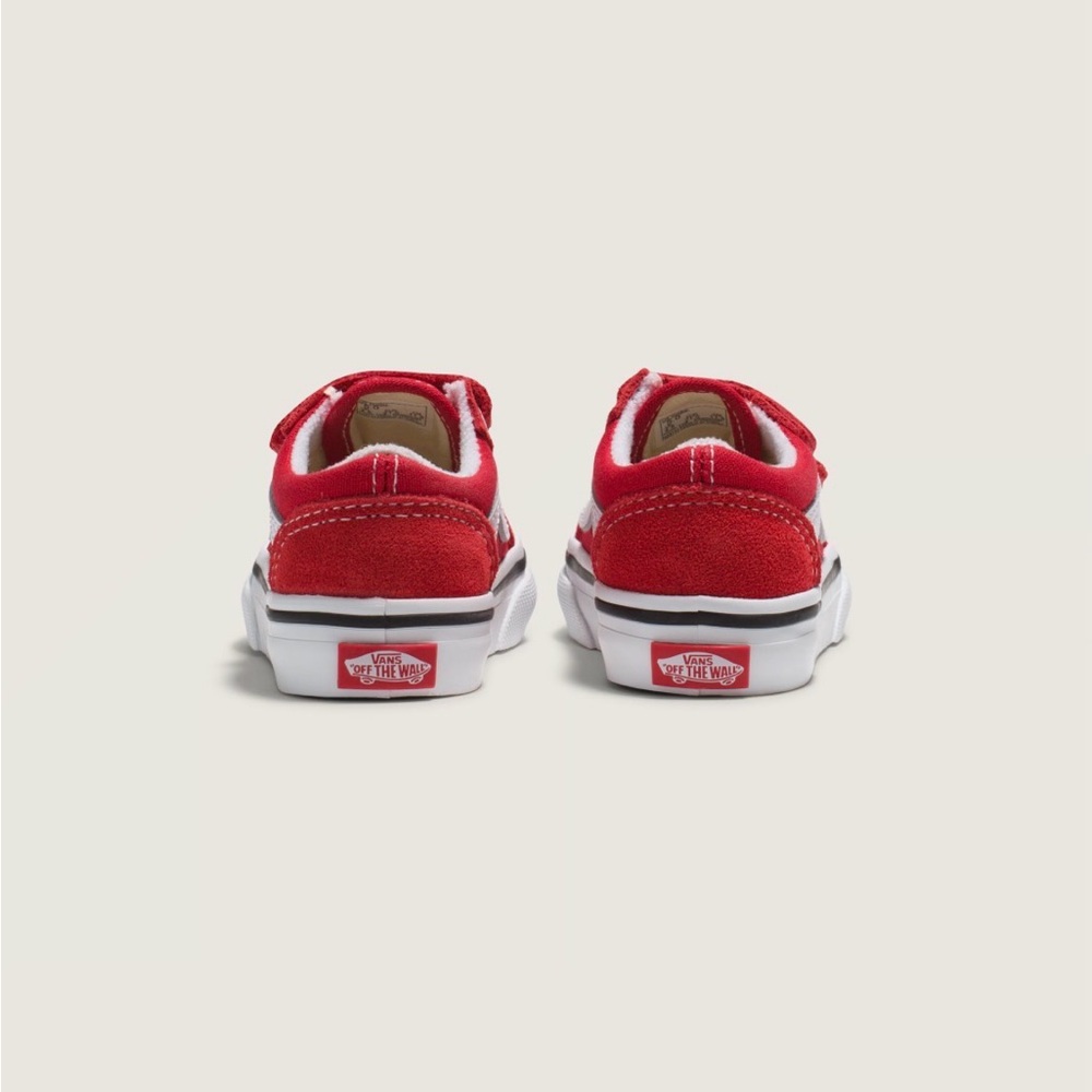 Vans Kids Red and White Sneakers - Picture 2 of 4